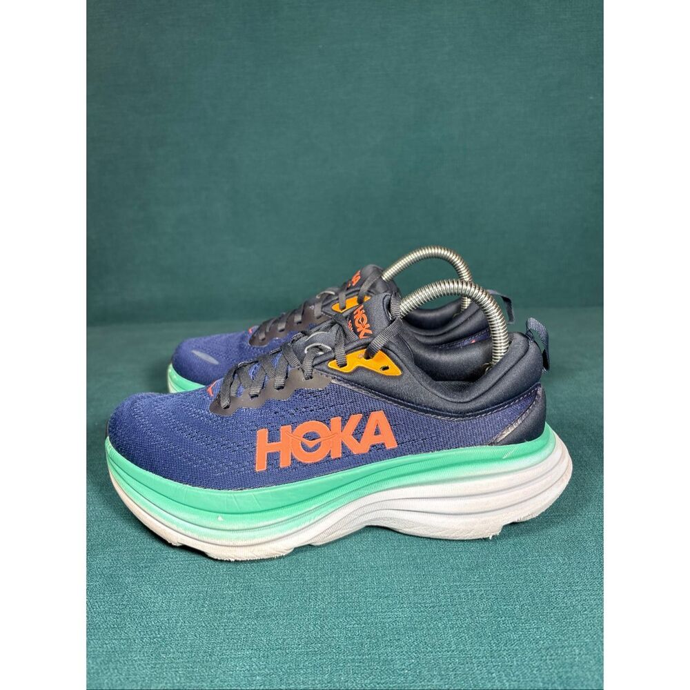 HOKA Bondi 8 Blue Green Orange Running Shoes Women’s Size 7.5 1127952